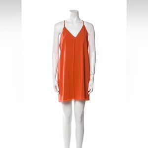 Alice + Olivia Silk Tank Dress Orange Tangerine Small